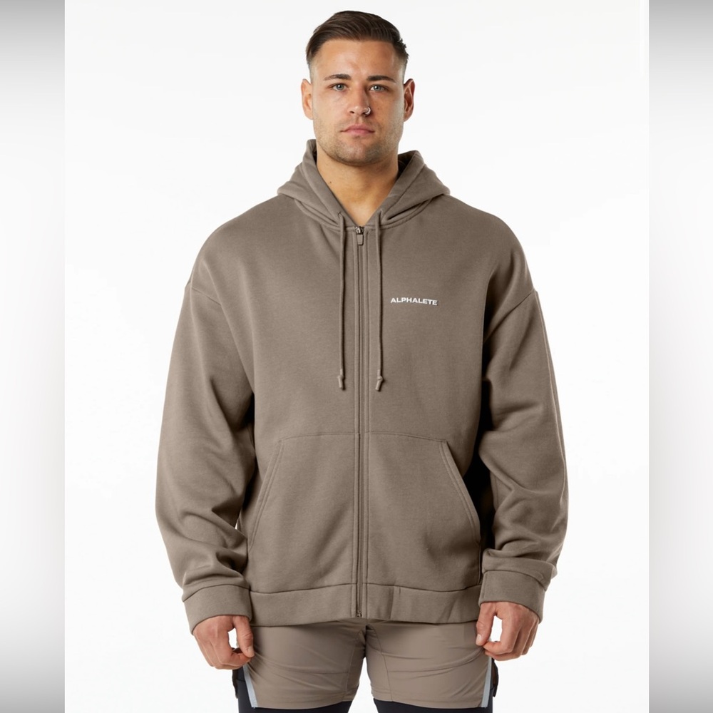 Alphalete Classic Zip Hoodie Mocha Size Medium